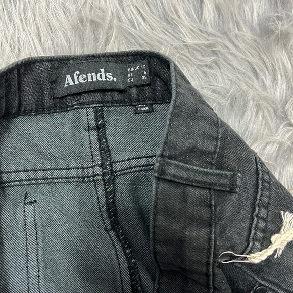 AFENDS DE DENIM MINI SKIRT SIZE 6 COLOR BLACK - Picture 6 of 16